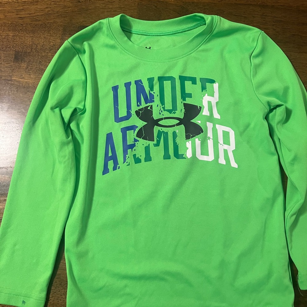 Under Armour Vibrant Green Kids Long Sleeve Tee